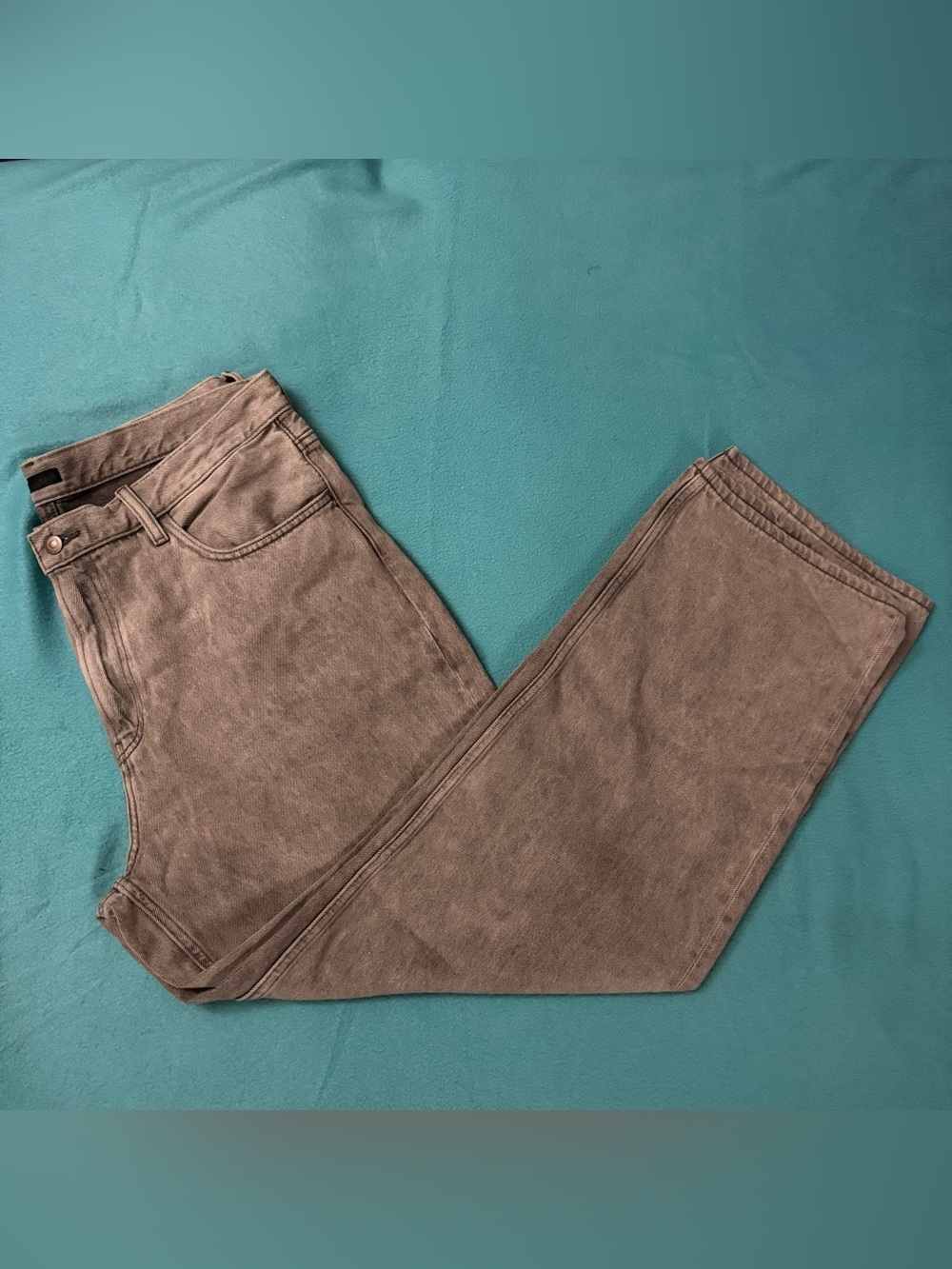 Uniqlo Gray High-Rise Straight Jeans